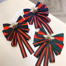 Load image into Gallery viewer, Luxury Ribbon Striped Brooch Bee Pin
