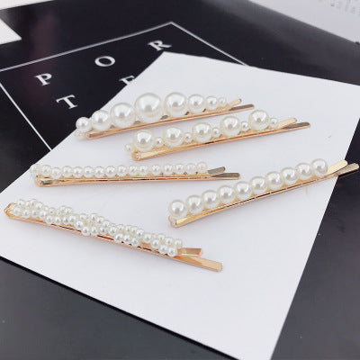 Pearl Gold Toned Hair Pin Fashion Bobby Pins Set of 5